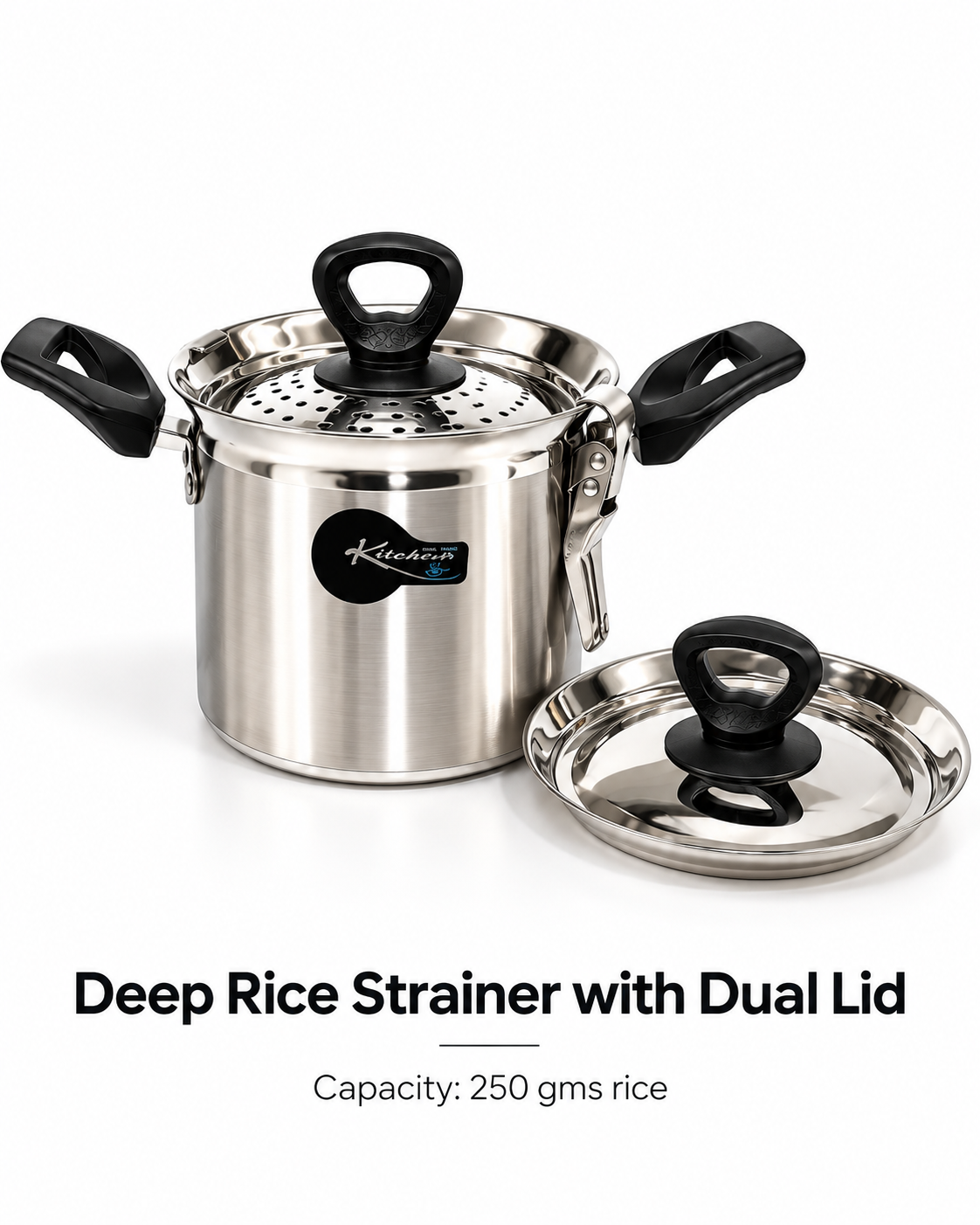 Rice Strainer with Dual lid