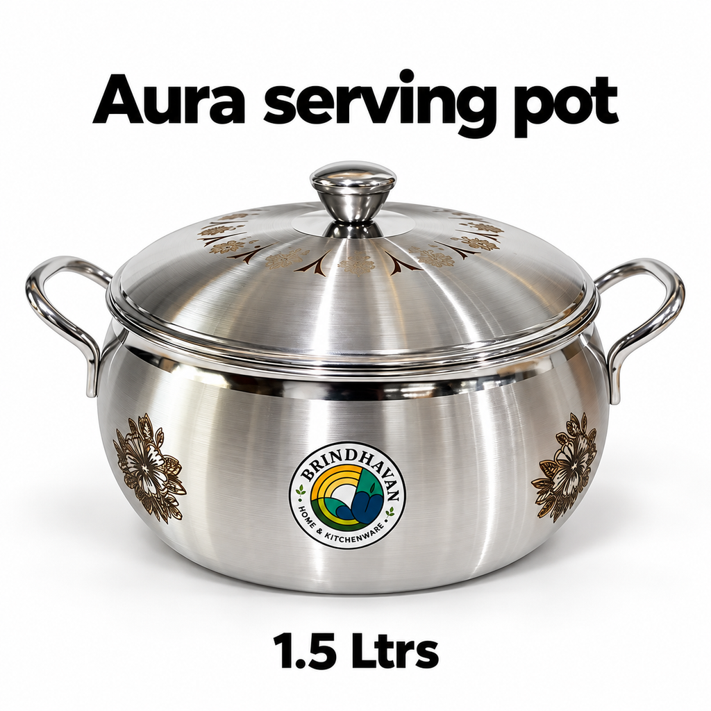 Aura Serving Pot ( Matte & Laser finish )