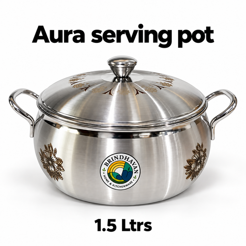 Aura Serving Pot ( Matte & Laser finish )