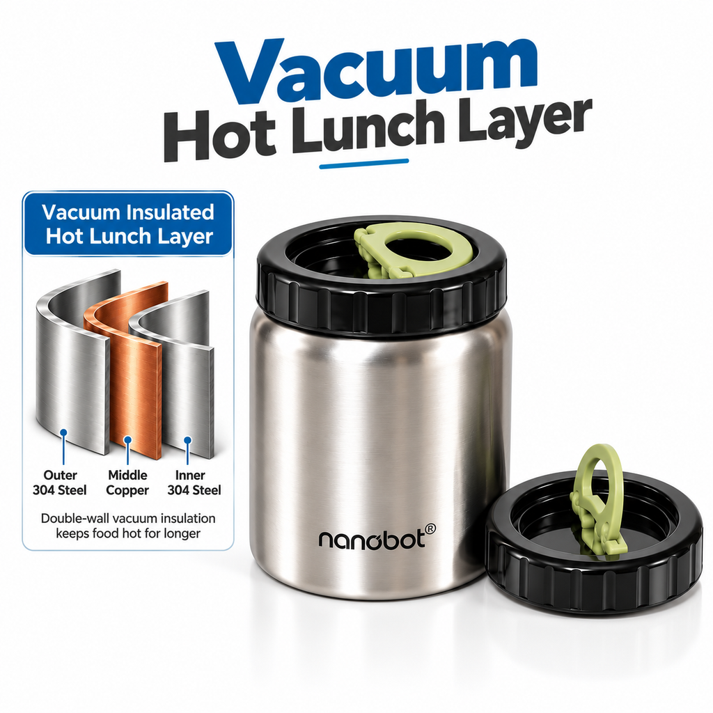 Vacuum Insulated Lunch ( Single Container + Extra lid )