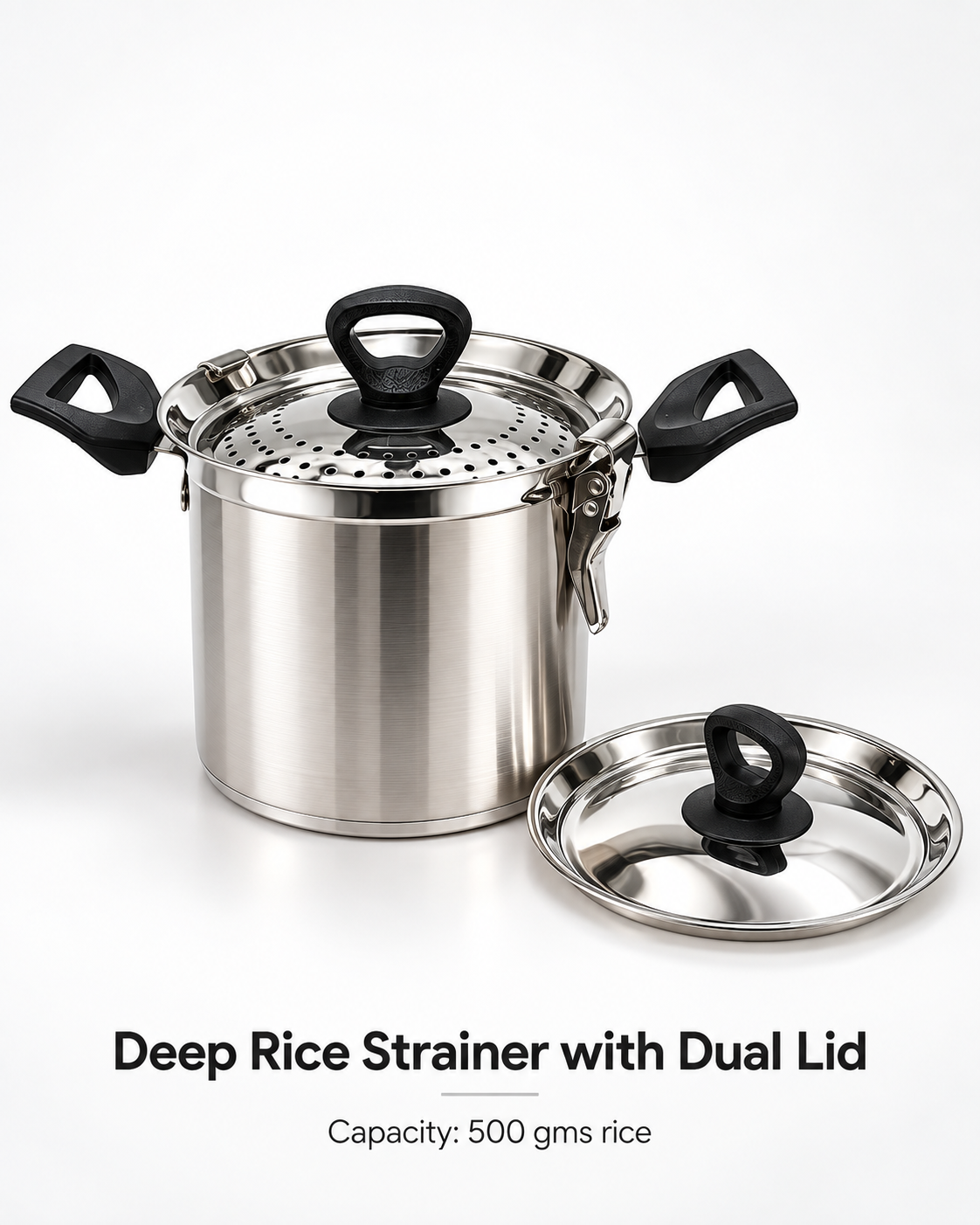 Rice Strainer with Dual lid