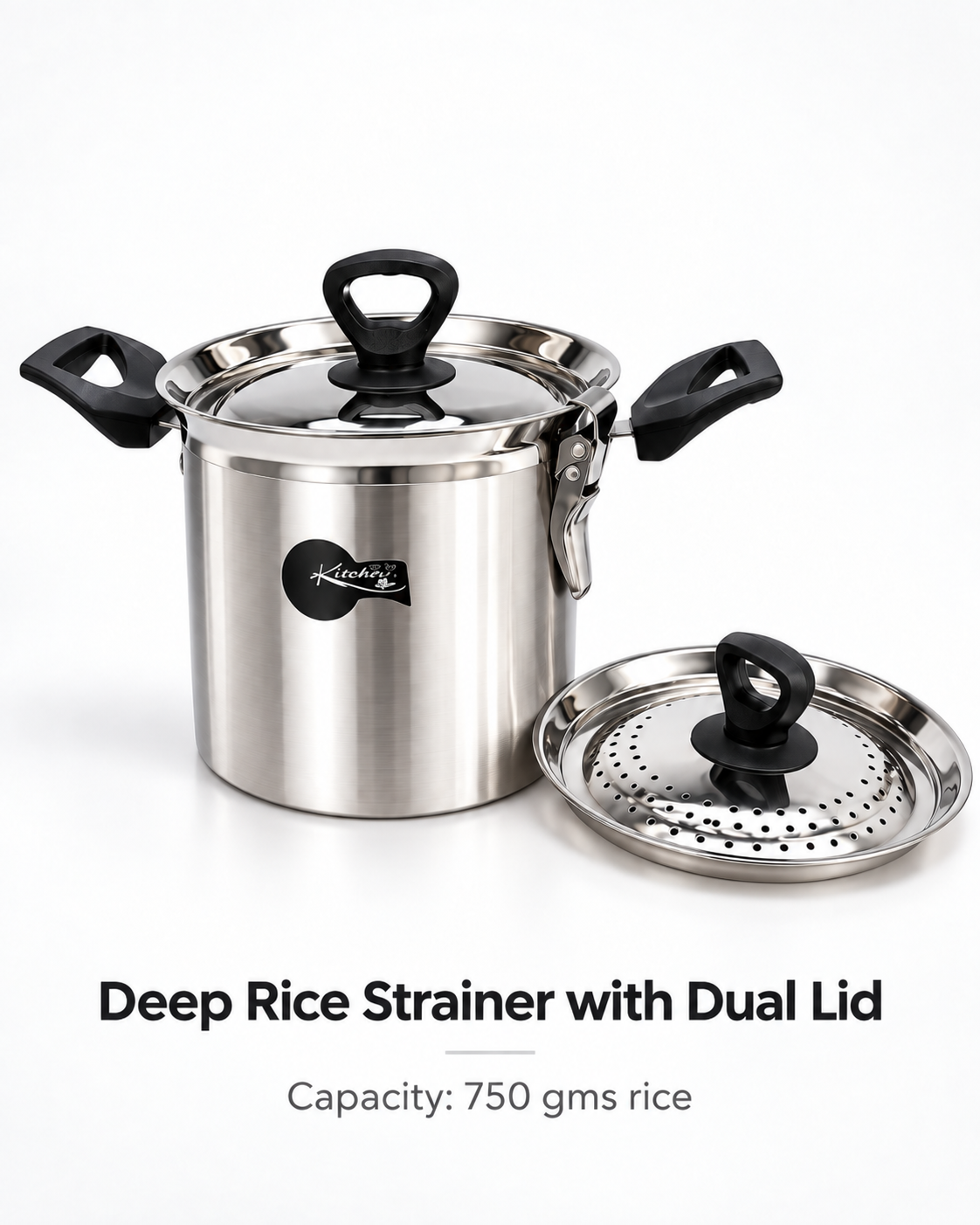 Rice Strainer with Dual lid