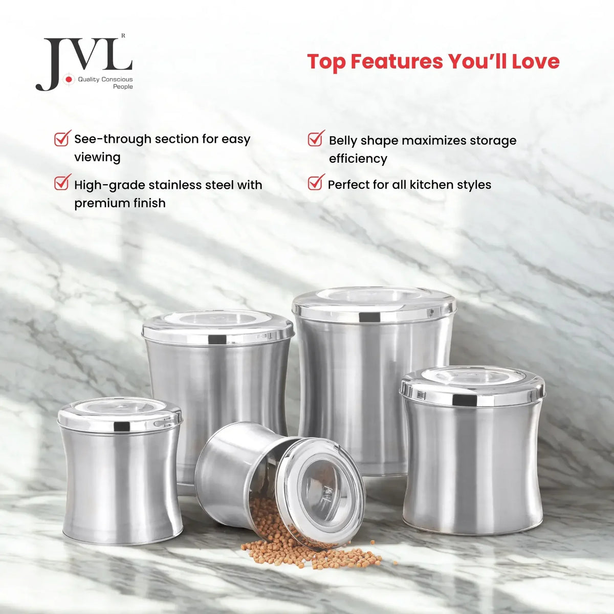 JVL - SS Belly Storage Tin