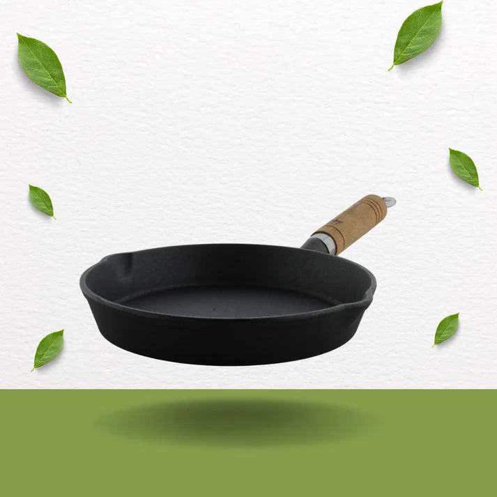 Trilonium Cast Iron Fry Pan Wooden handle