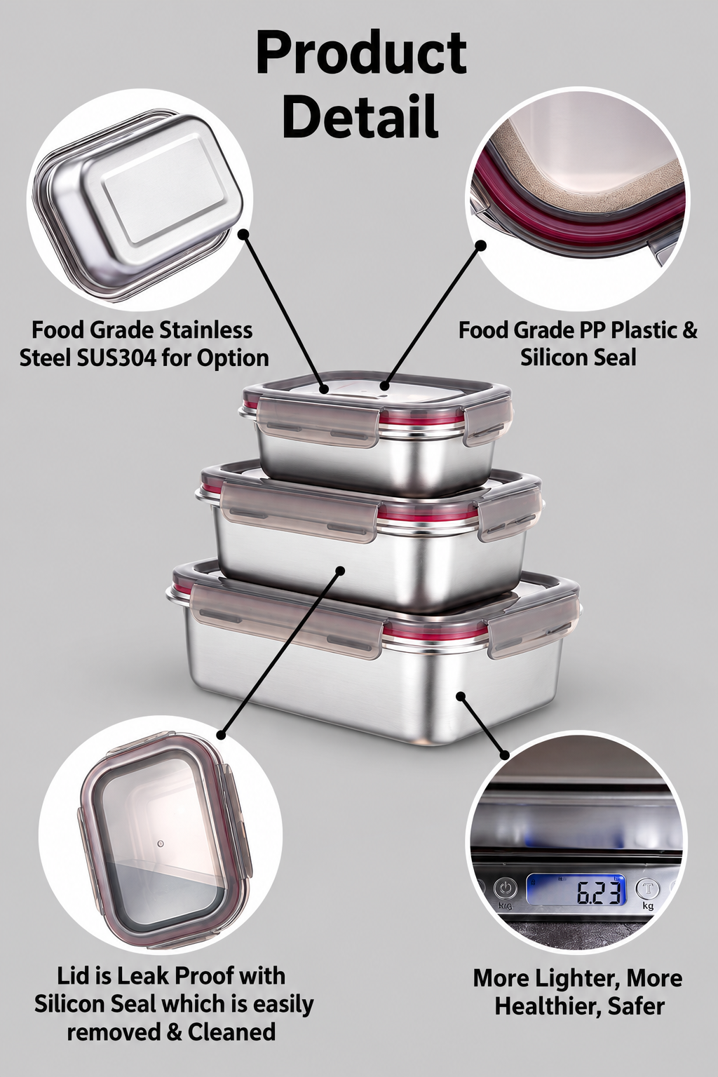 SS Microwave Containers