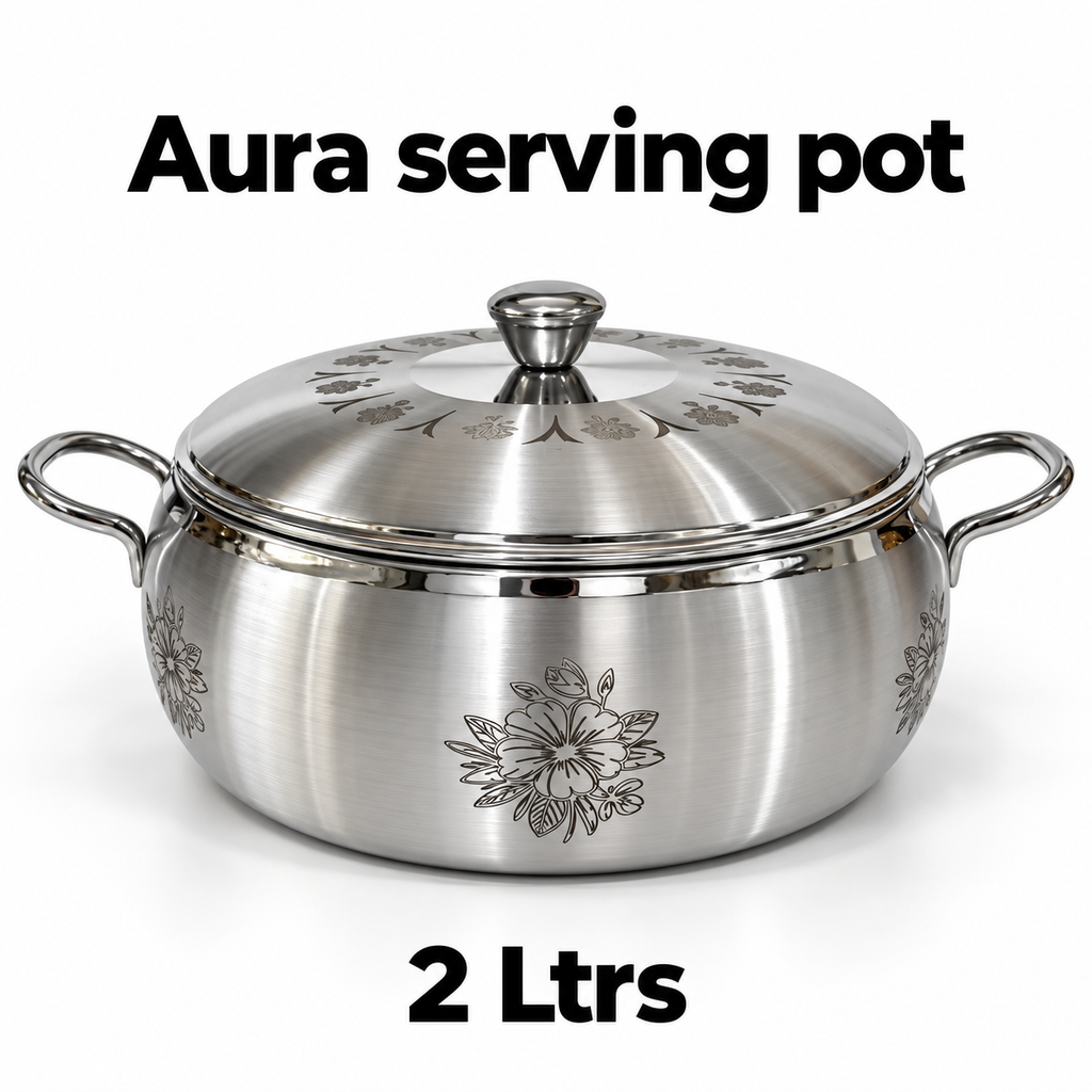 Aura Serving Pot ( Matte & Laser finish )