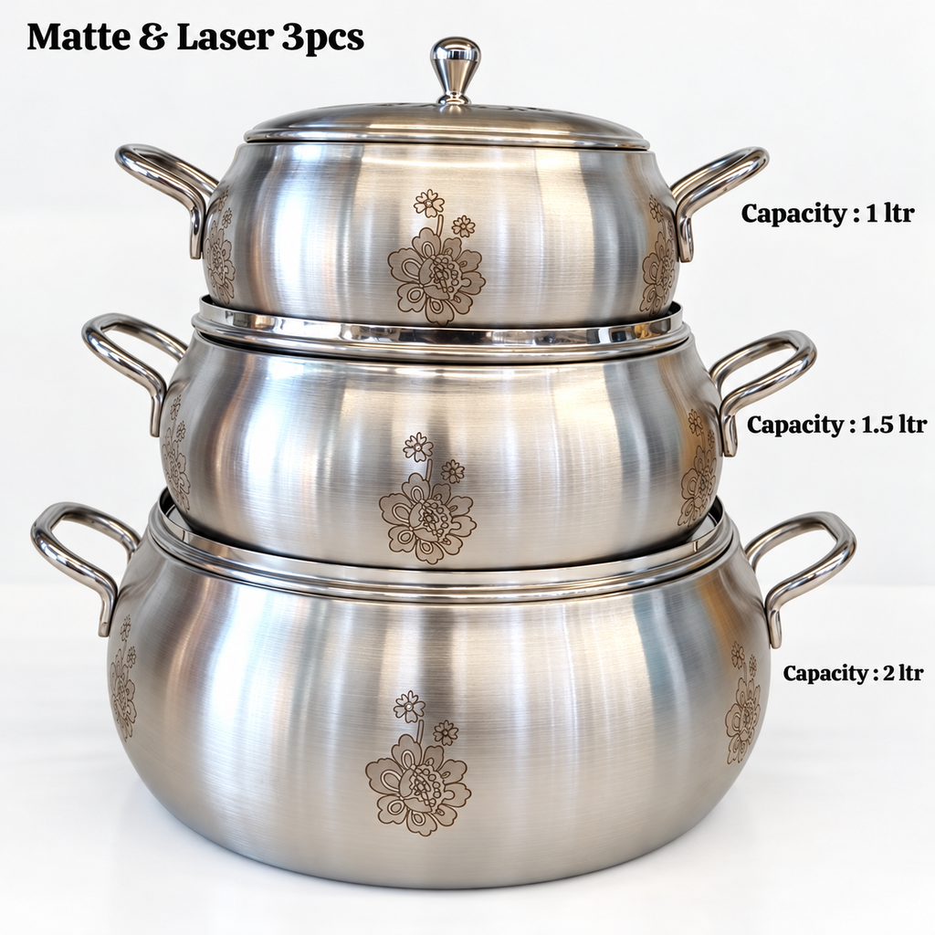 Aura Serving Pot ( Matte & Laser finish )