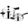 3L+5L Bergner Triply Pressure Pan Combo (1 common cooker lid)
