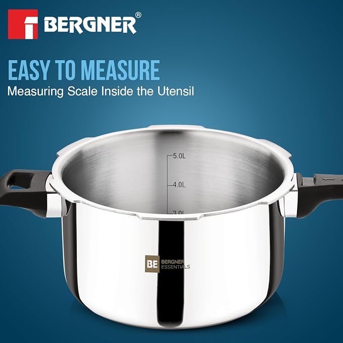 3L+5L Bergner Triply Pressure Pan Combo (1 common cooker lid)