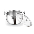 Triply Belly Shaped Rice Handi + Glass Lid