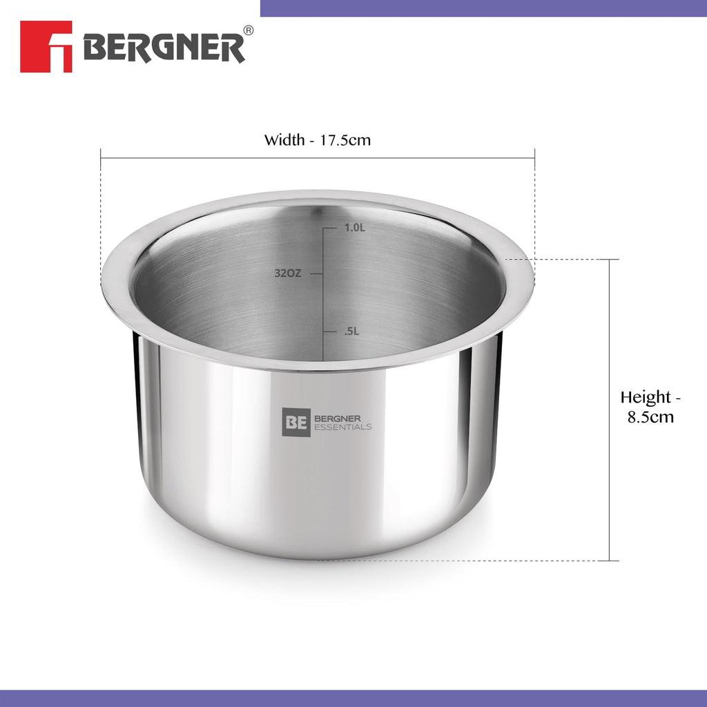 Bergner Essentials Tri-Ply Stainless Steel Tope