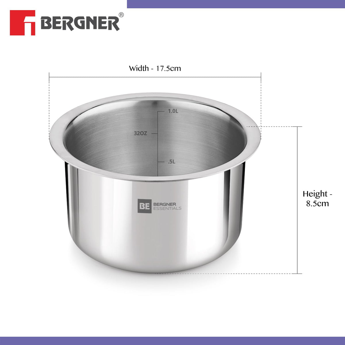 Bergner Essentials Tri-Ply Stainless Steel Tope