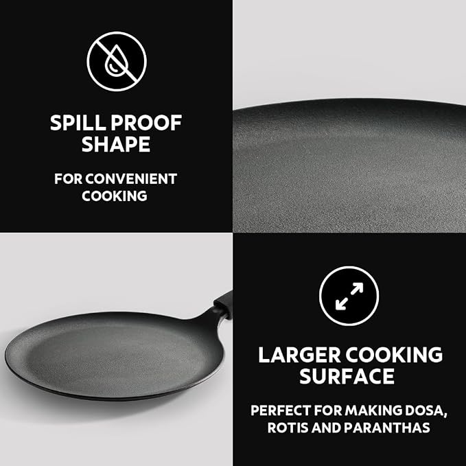 Tramontina Dosa Tawa Series (Pre-Seasoned Cast Iron) Flat Tawa