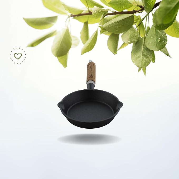 Trilonium Cast Iron Fry Pan Wooden handle