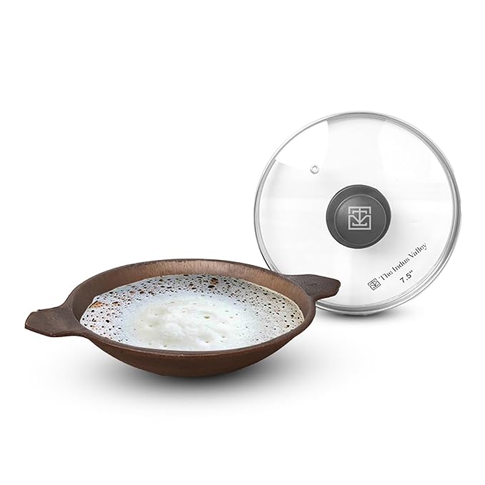 Pre - Seasoned Cast Iron Appam Pan ( With Lid & Without Lid )
