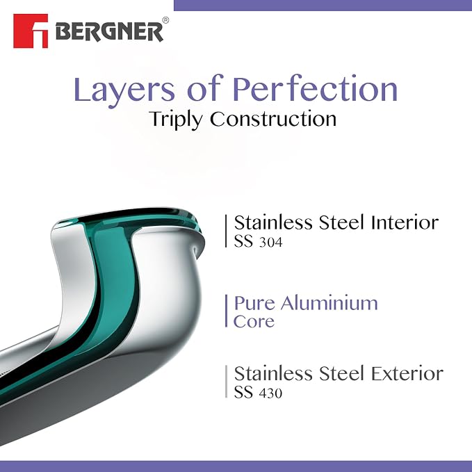 Bergner Essentials Tri-Ply Stainless Steel Tope