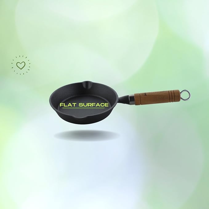 Trilonium Cast Iron Fry Pan Wooden handle