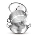 Bergner Essential Triply Multi Kadai  With Steamer G.Lid