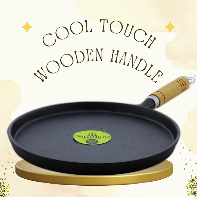 TRILONIUM Cast Iron Dosa Tawa (Triple Seasoned )