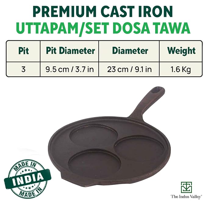 Cast Iron Uttapam tawa (3pits & 4pits)