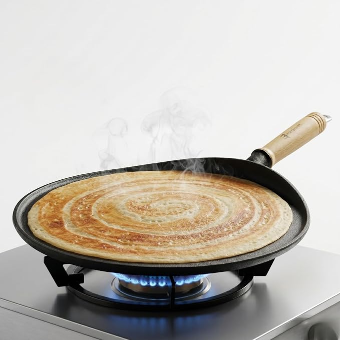 TRILONIUM Cast Iron Dosa Tawa (Triple Seasoned )