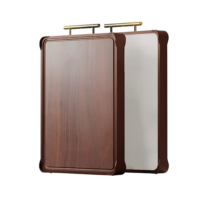 Dual Side Chopping Board - (Steel & Wood)