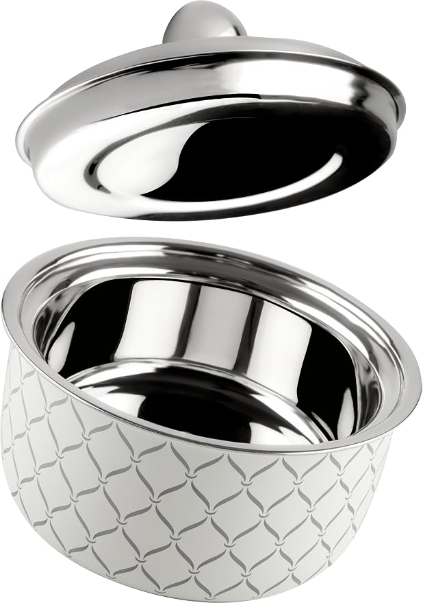 Elegant Designer Hot Box - (Pearl White Netted Design)