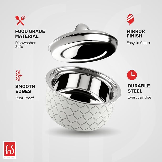 Elegant Designer Hot Box - (Pearl White Netted Design)