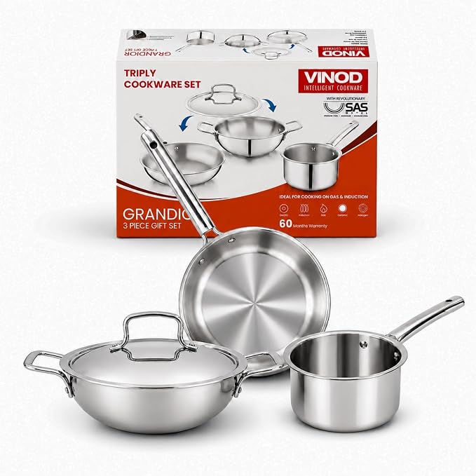 Vinod 3pcs Triply Grandior Cookware Set