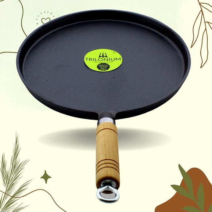TRILONIUM Cast Iron Dosa Tawa (Triple Seasoned )