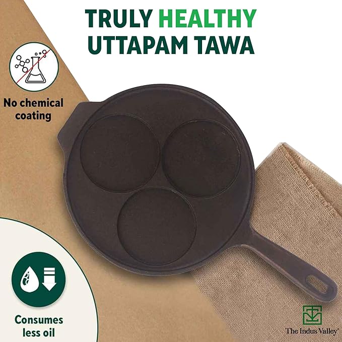Cast Iron Uttapam tawa (3pits & 4pits)