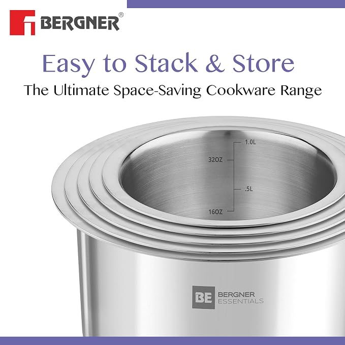 Bergner Essentials Tri-Ply Stainless Steel Tope