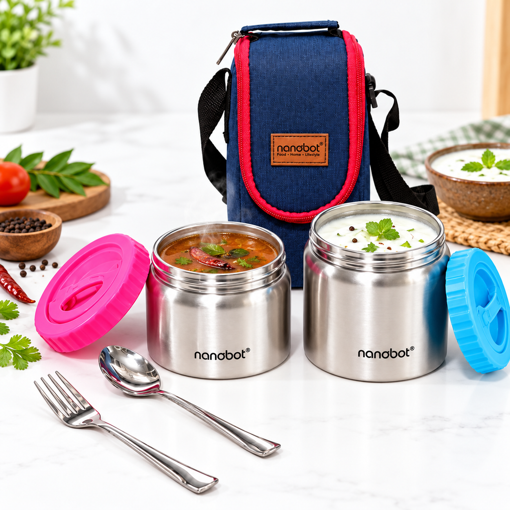 Vacuum Insulated Lunch ( Dual Container with Bag )