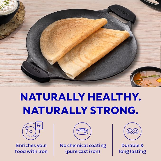 Tramontina Dosa Tawa Series (Pre-Seasoned Cast Iron) Flat Tawa