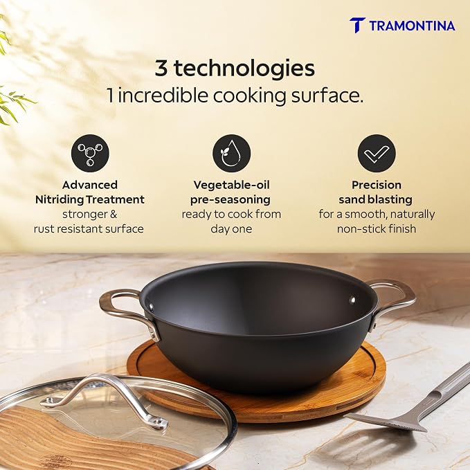 Tramontina Heritage Iron Kadai with Lid