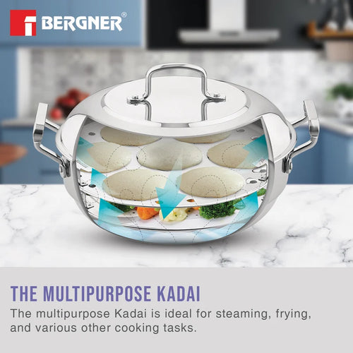 Bergner Essentials TriPly Multi-Kadai 27 cm