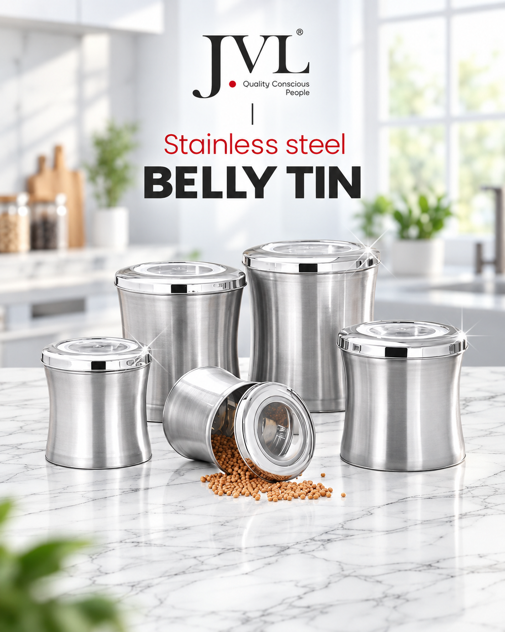 JVL - SS Belly Storage Tin