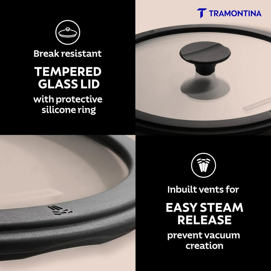 Cast Iron Deep Kadai + Glass lid