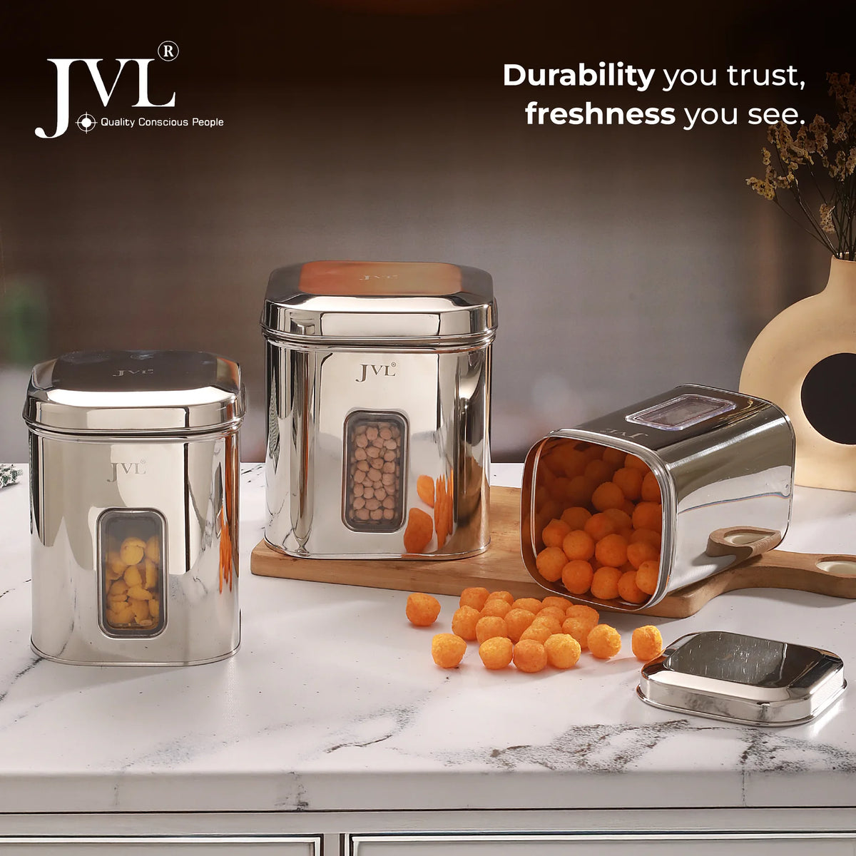 JVL - Front See-through Canisters (Square)