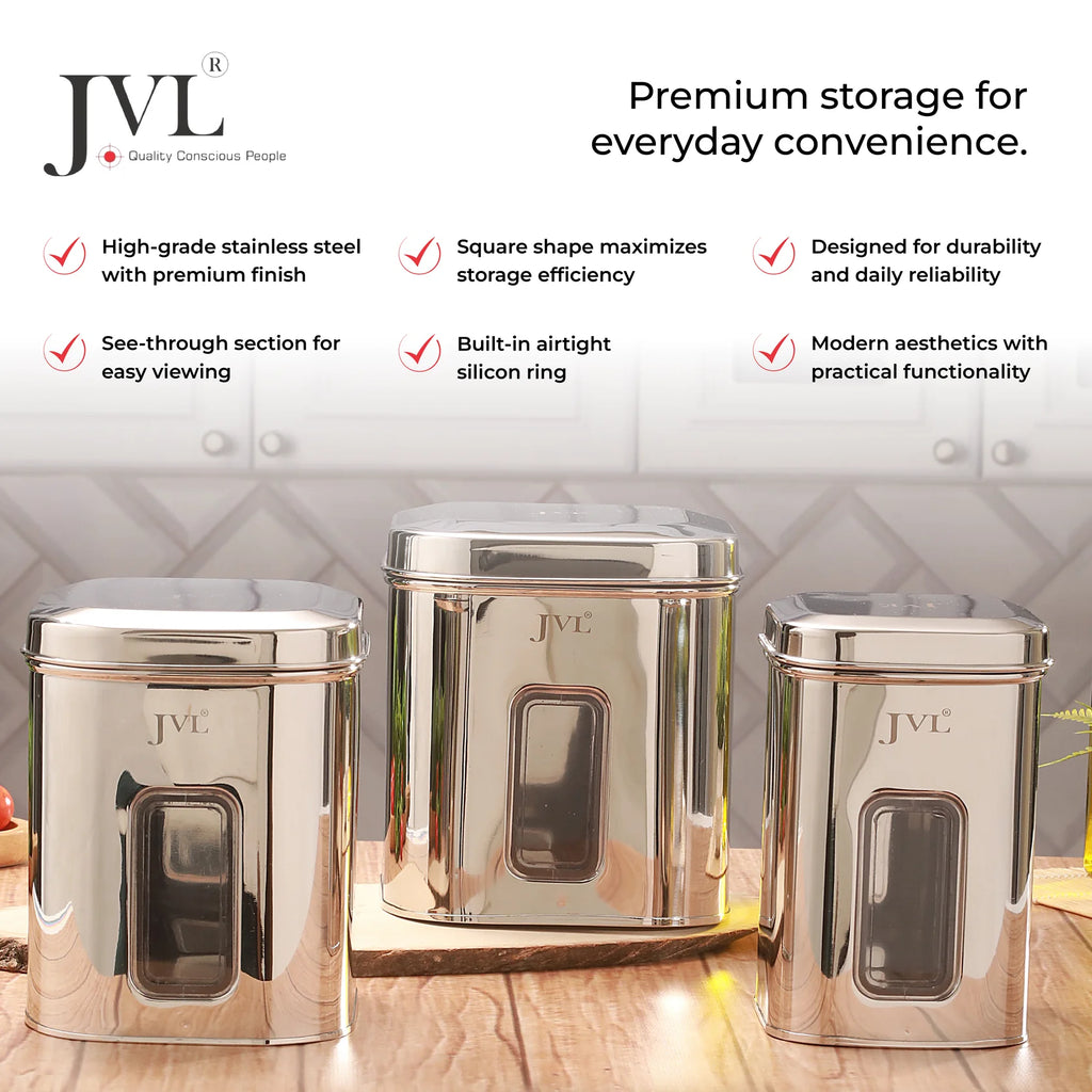 JVL - Front See-through Canisters (Square)
