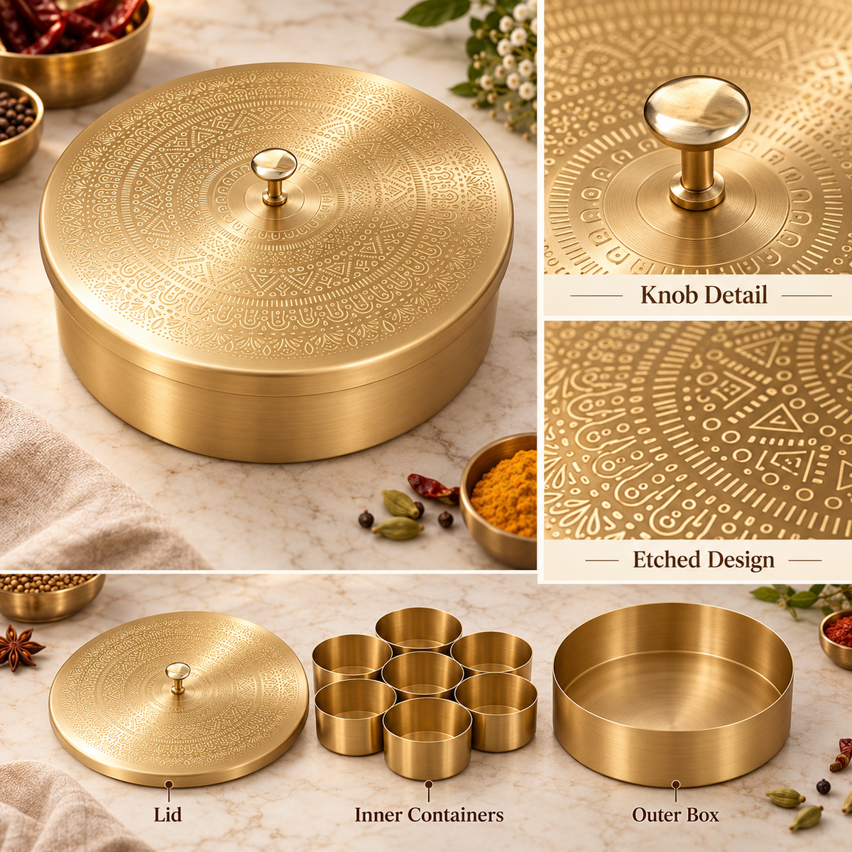 Brass Spice Box