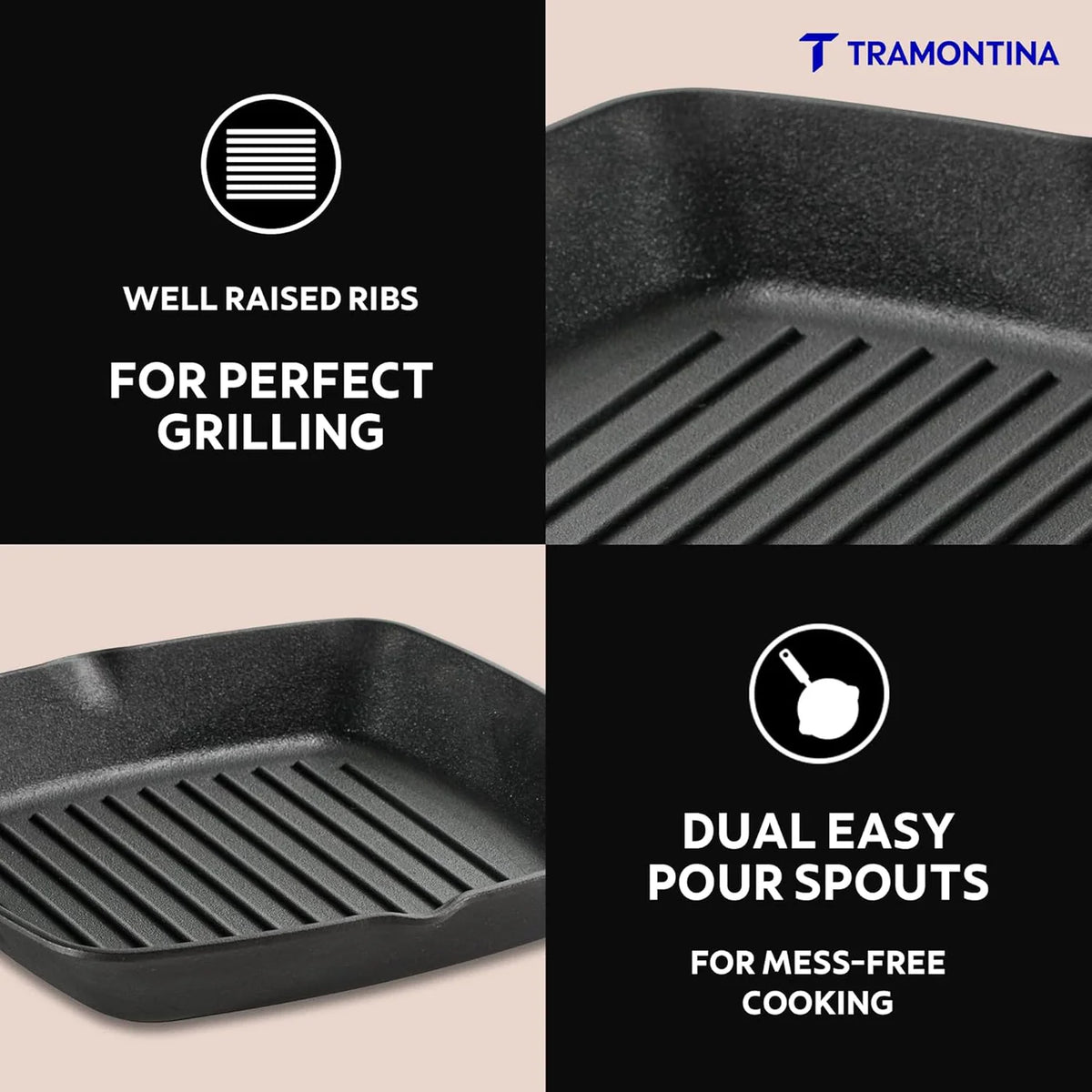 Tramontina Cast Iron Grill Pan 27cm