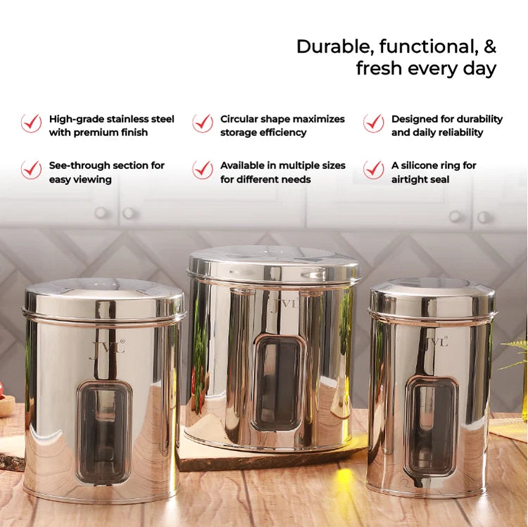 JVL - Front See-through Canisters (Round)