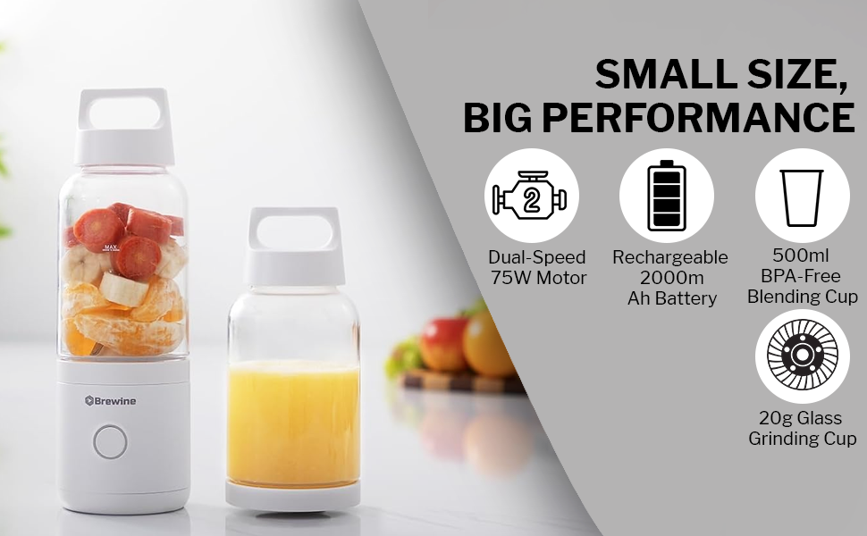 Brewine - 2 in 1 Portable Blender & Grinder