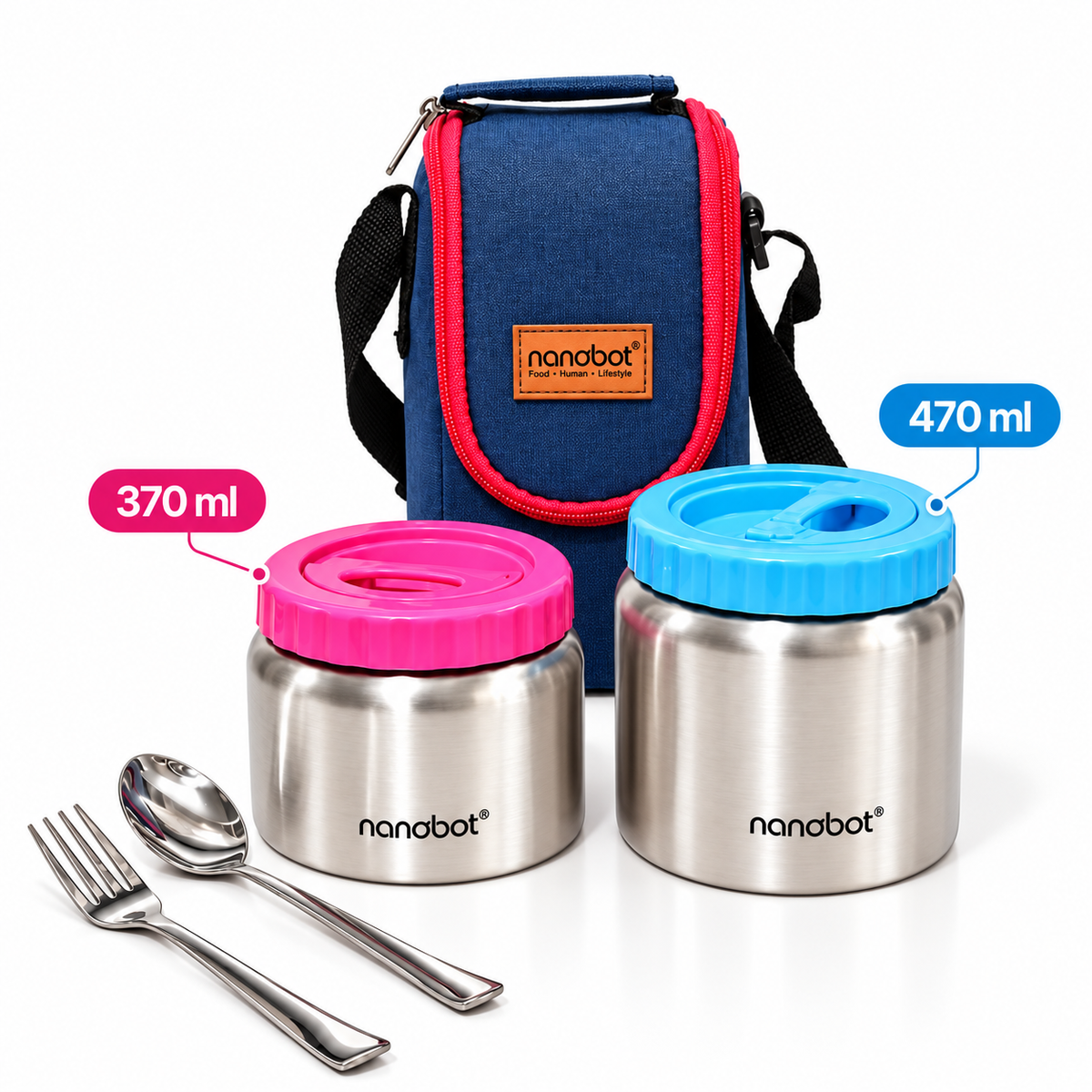 Vacuum Insulated Lunch ( Dual Container with Bag )