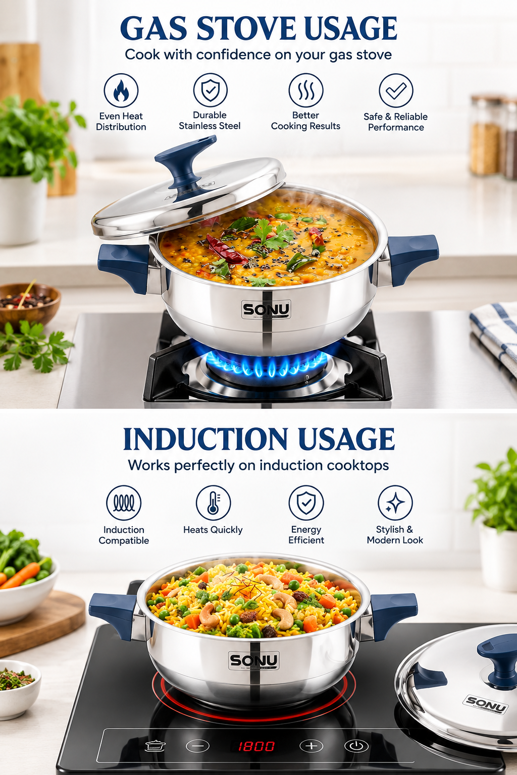 Triply Inner lock Multi-Kadai