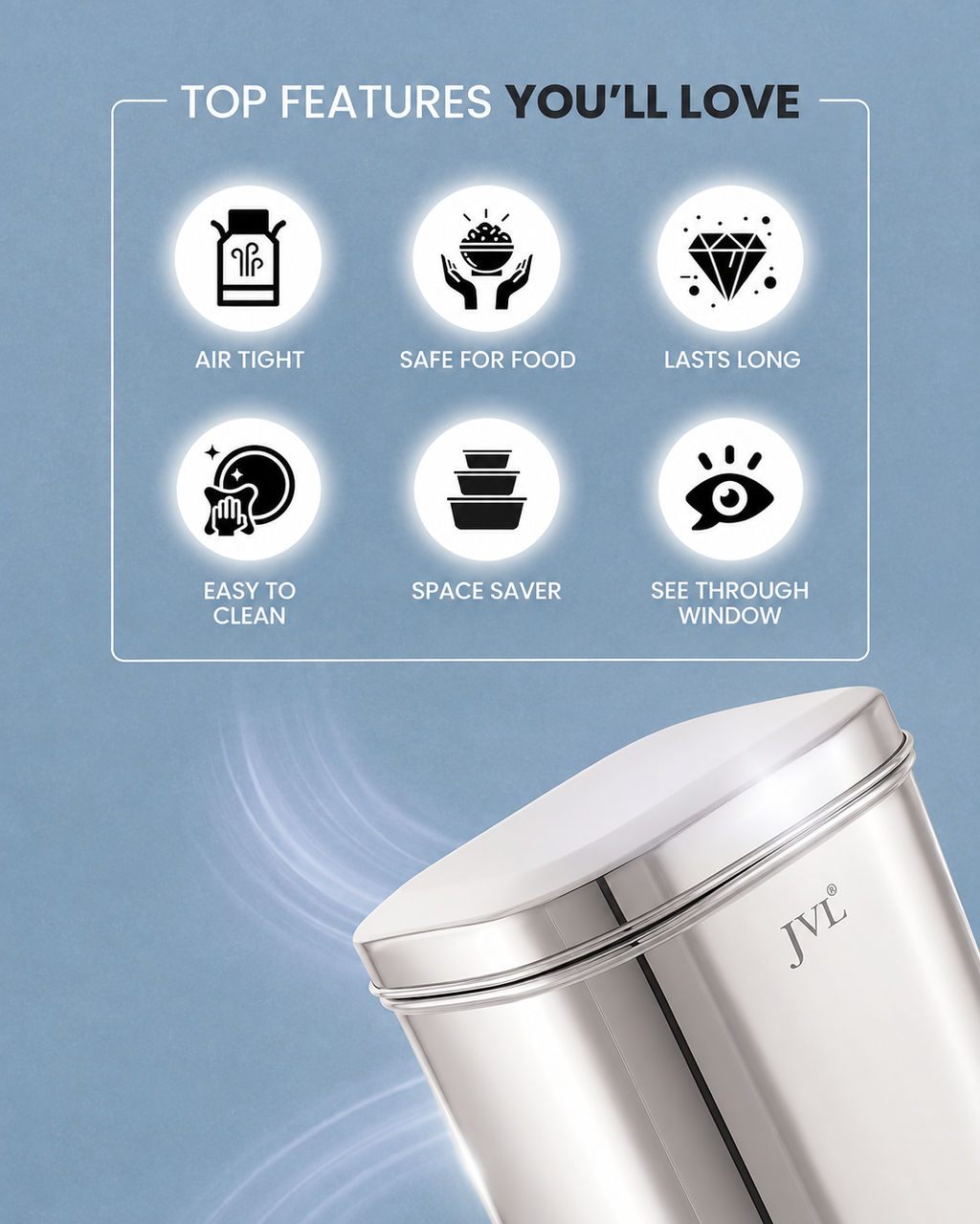 JVL - Front See-through Canisters (Square)