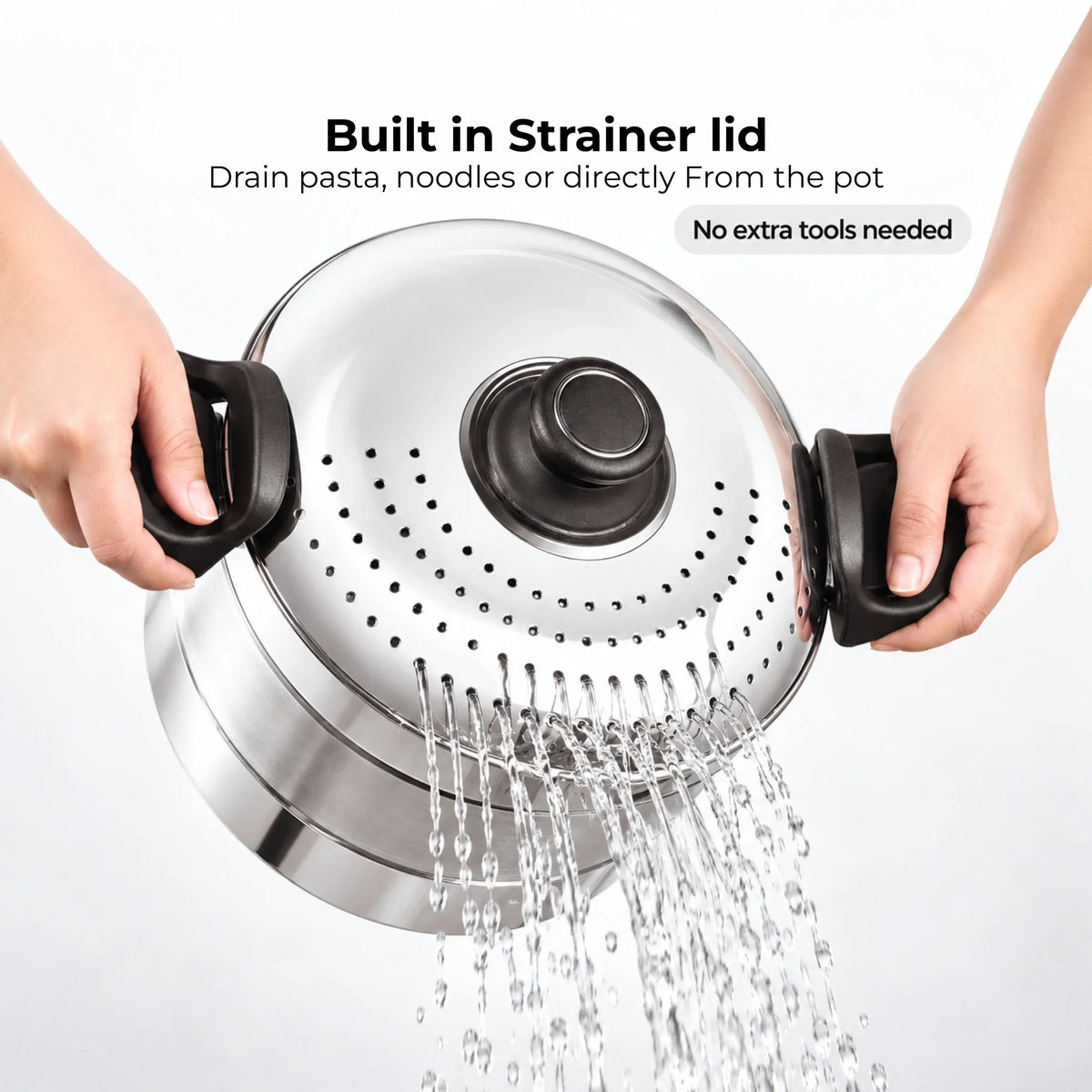 JVL Strainer Pot + Glass Lid + 4 Idli Plates