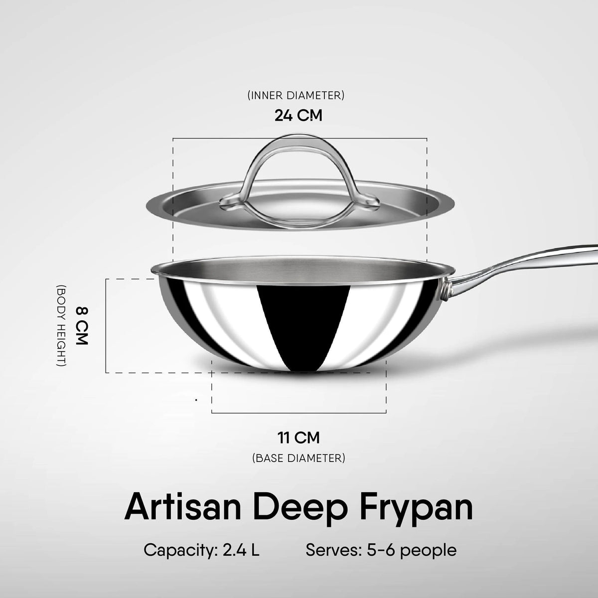 Stahl Triply wok - SS Lid