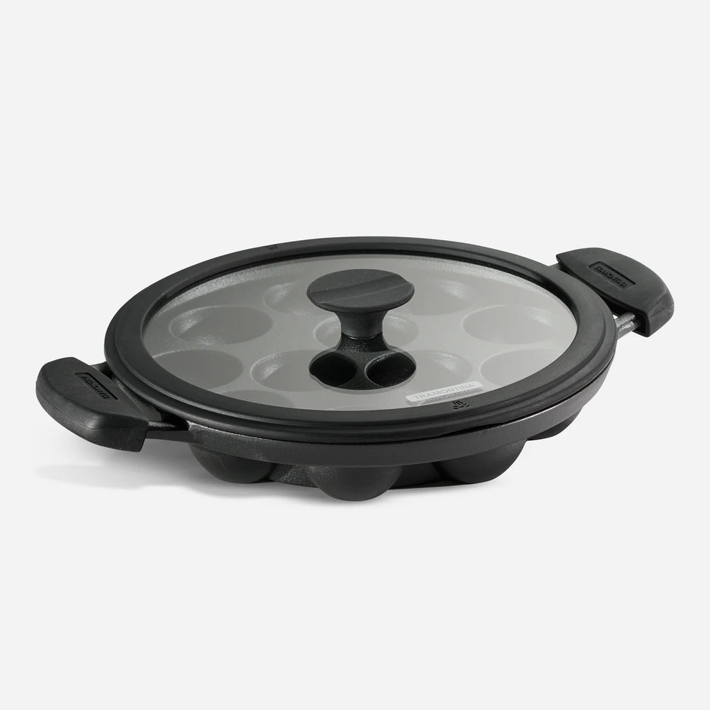 Tramontina Cast Iron Paniyarakkal + Glass Lid